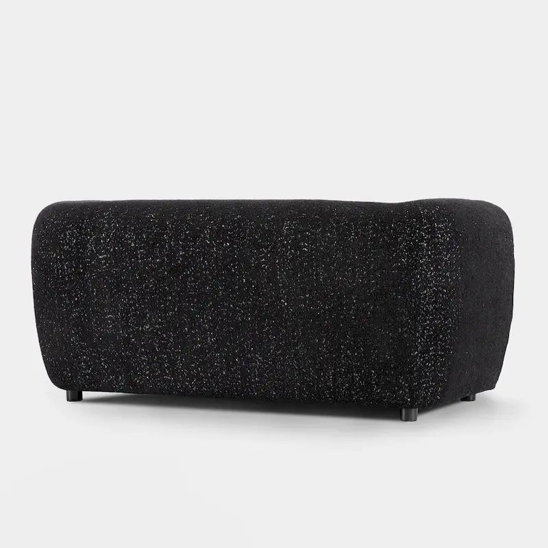 Furniture of America Vanessa Modern Curved Arms Boucle Loveseat Couch, Small Sofa with Seat Cushion and Wooden Legs
