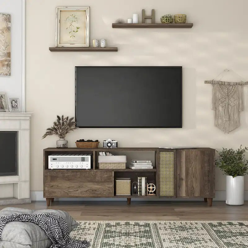 Santee Mid-Century Modern 70-inch TV Stand with Drawer by Furniture of America