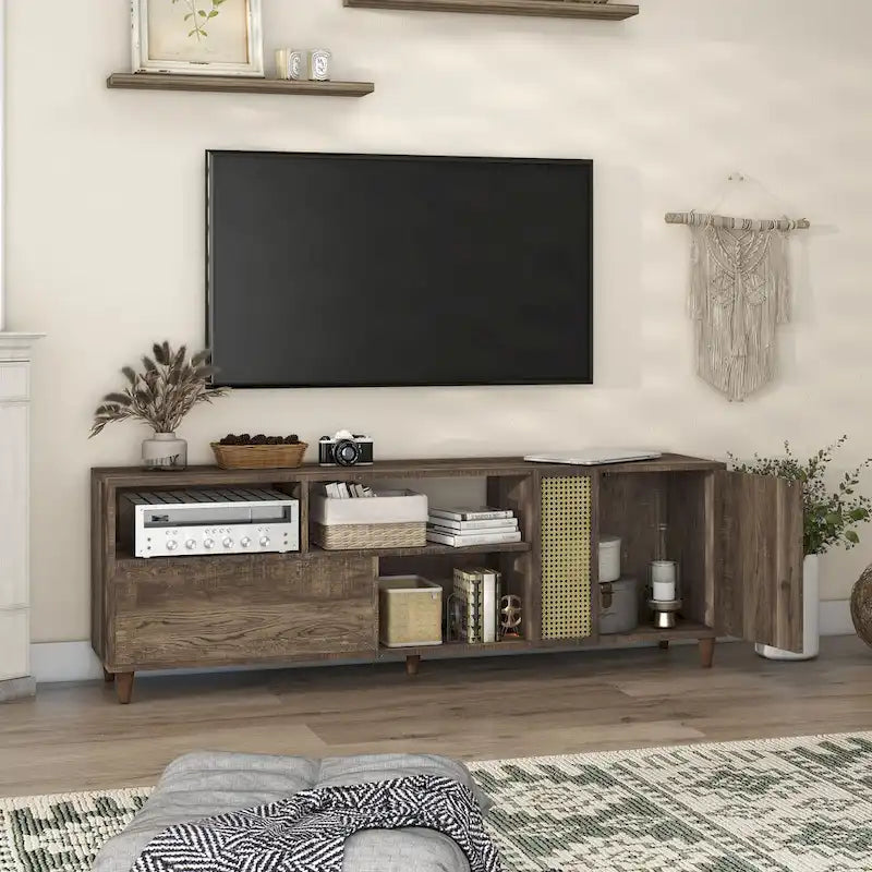 Santee Mid-Century Modern 70-inch TV Stand with Drawer by Furniture of America