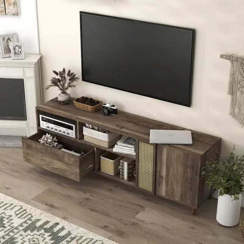 Santee Mid-Century Modern 70-inch TV Stand with Drawer by Furniture of America