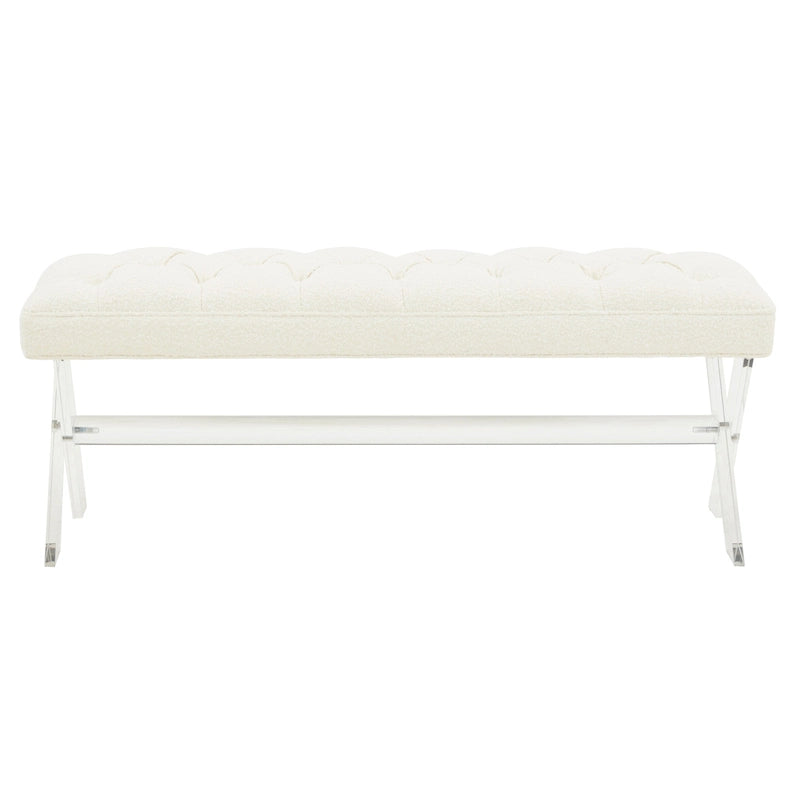 SAFAVIEH Couture Ketevan Tufted Acrylic Bench - 48 x18 x18 . - 48  W x 18  L x 18  H - 48Wx18Dx18H