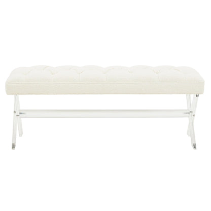 SAFAVIEH Couture Ketevan Tufted Acrylic Bench - 48 x18 x18 . - 48  W x 18  L x 18  H - 48Wx18Dx18H