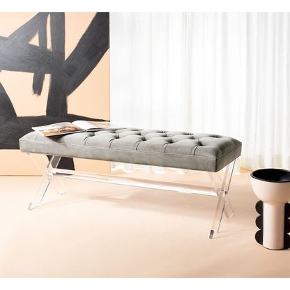 SAFAVIEH Couture Ketevan Tufted Acrylic Bench - 48 x18 x18 . - 48  W x 18  L x 18  H - 48Wx18Dx18H