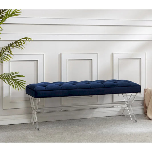 SAFAVIEH Couture Ketevan Tufted Acrylic Bench - 48 x18 x18 . - 48  W x 18  L x 18  H - 48Wx18Dx18H