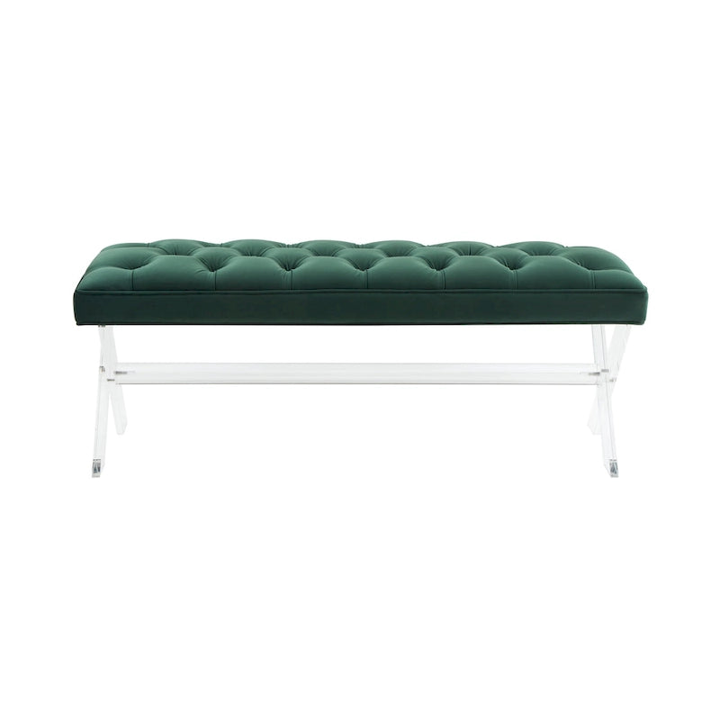 SAFAVIEH Couture Ketevan Tufted Acrylic Bench - 48 x18 x18 . - 48  W x 18  L x 18  H - 48Wx18Dx18H