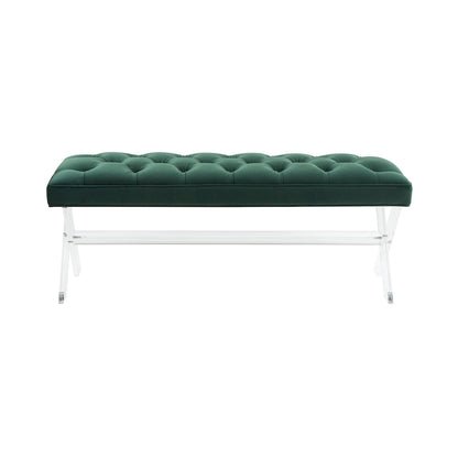 SAFAVIEH Couture Ketevan Tufted Acrylic Bench - 48 x18 x18 . - 48  W x 18  L x 18  H - 48Wx18Dx18H