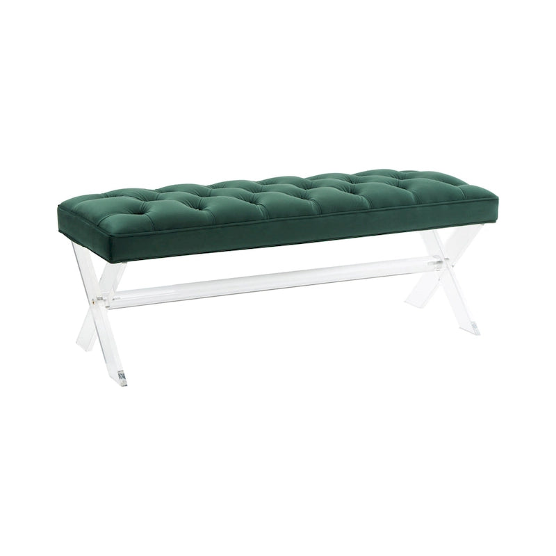 SAFAVIEH Couture Ketevan Tufted Acrylic Bench - 48 x18 x18 . - 48  W x 18  L x 18  H - 48Wx18Dx18H