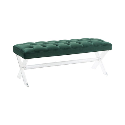 SAFAVIEH Couture Ketevan Tufted Acrylic Bench - 48 x18 x18 . - 48  W x 18  L x 18  H - 48Wx18Dx18H