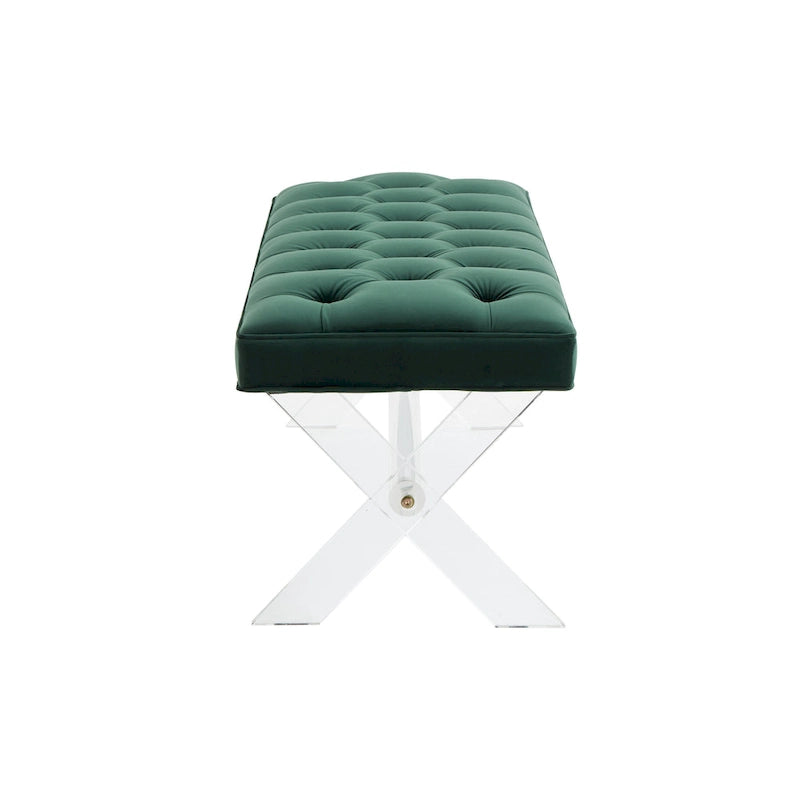 SAFAVIEH Couture Ketevan Tufted Acrylic Bench - 48 x18 x18 . - 48  W x 18  L x 18  H - 48Wx18Dx18H