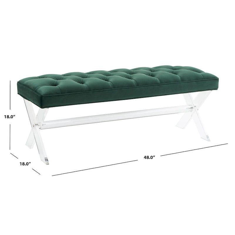 SAFAVIEH Couture Ketevan Tufted Acrylic Bench - 48 x18 x18 . - 48  W x 18  L x 18  H - 48Wx18Dx18H