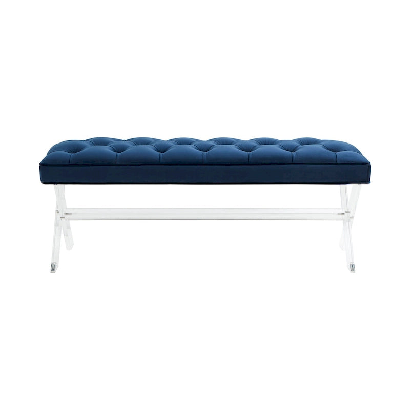 SAFAVIEH Couture Ketevan Tufted Acrylic Bench - 48 x18 x18 . - 48  W x 18  L x 18  H - 48Wx18Dx18H