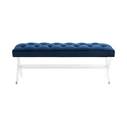 SAFAVIEH Couture Ketevan Tufted Acrylic Bench - 48 x18 x18 . - 48  W x 18  L x 18  H - 48Wx18Dx18H