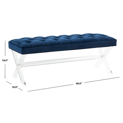 SAFAVIEH Couture Ketevan Tufted Acrylic Bench - 48 x18 x18 . - 48  W x 18  L x 18  H - 48Wx18Dx18H
