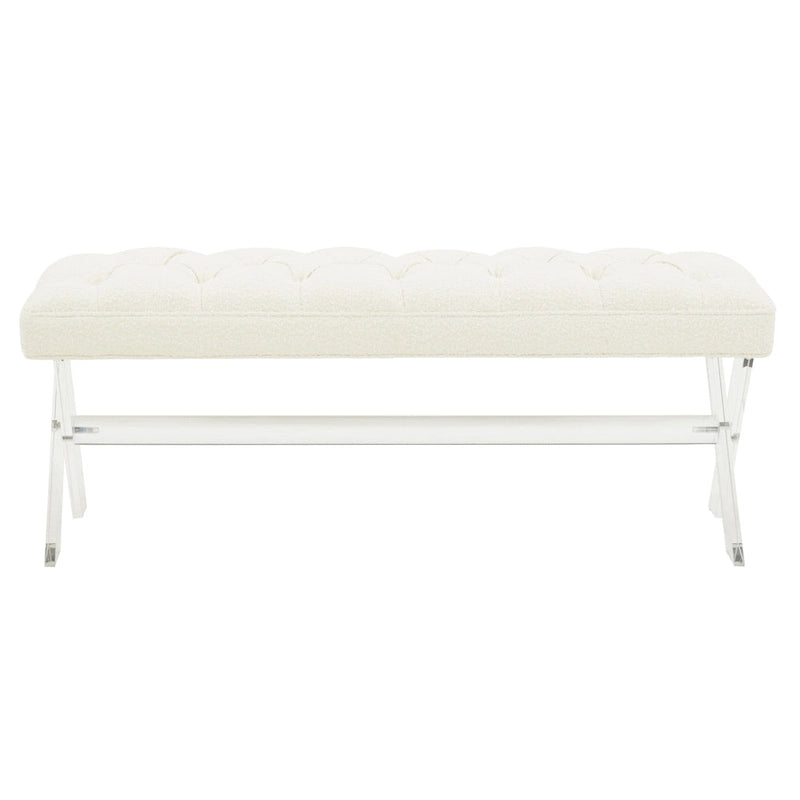 SAFAVIEH Couture Ketevan Tufted Acrylic Bench - 48 x18 x18 . - 48  W x 18  L x 18  H - 48Wx18Dx18H