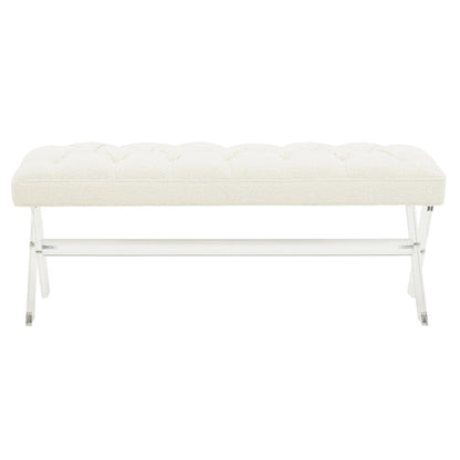 SAFAVIEH Couture Ketevan Tufted Acrylic Bench - 48 x18 x18 . - 48  W x 18  L x 18  H - 48Wx18Dx18H