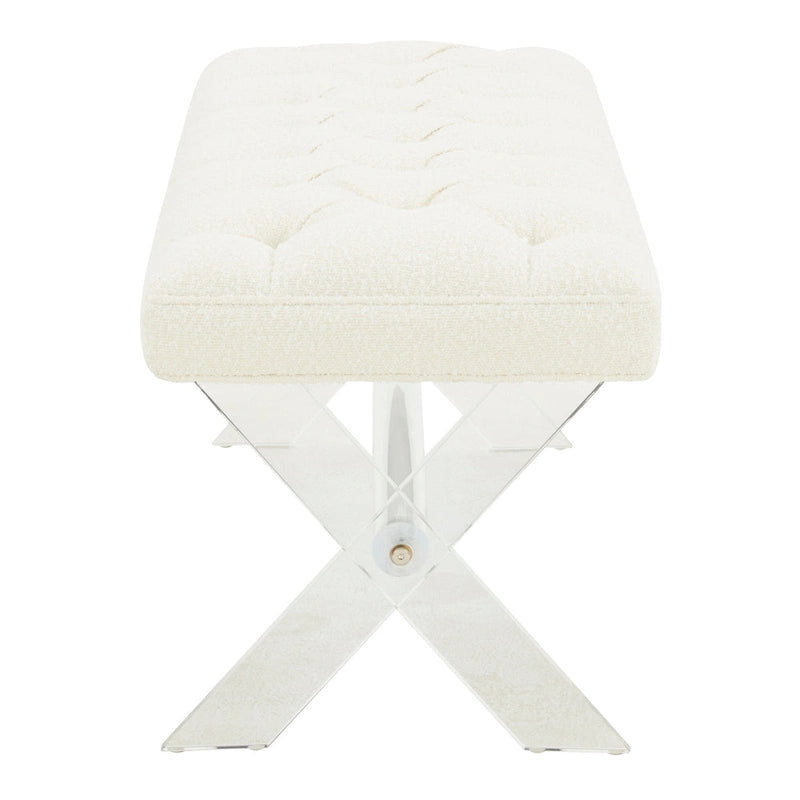 SAFAVIEH Couture Ketevan Tufted Acrylic Bench - 48 x18 x18 . - 48  W x 18  L x 18  H - 48Wx18Dx18H