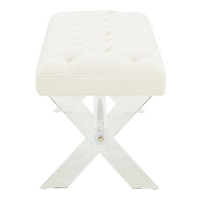 SAFAVIEH Couture Ketevan Tufted Acrylic Bench - 48 x18 x18 . - 48  W x 18  L x 18  H - 48Wx18Dx18H