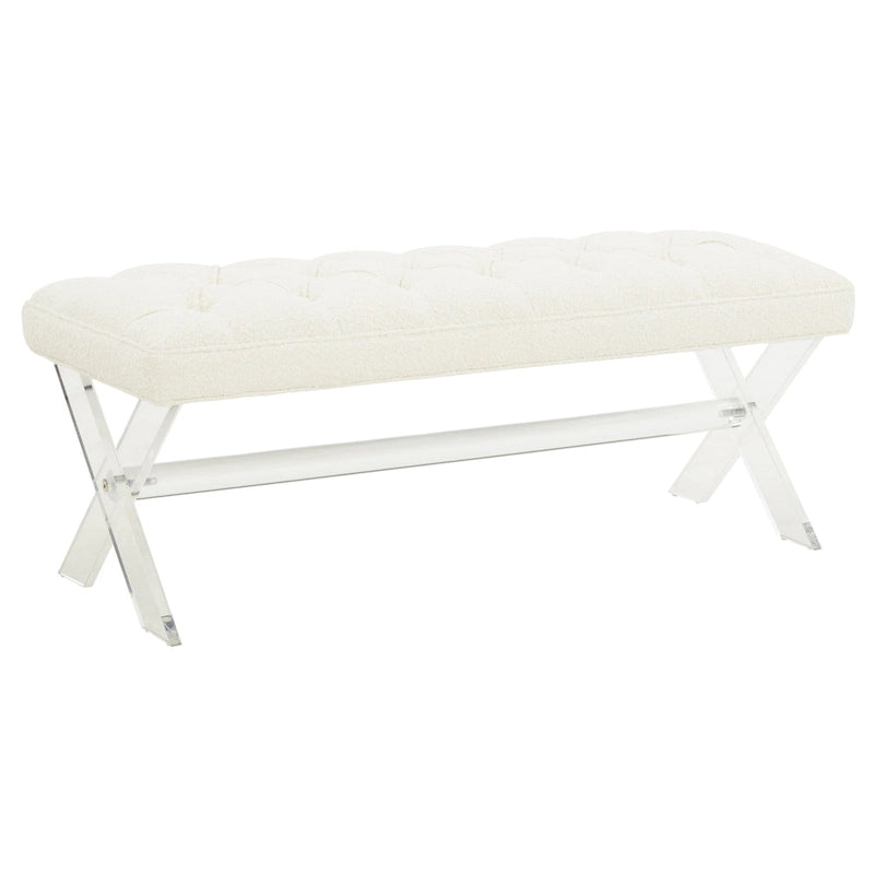 SAFAVIEH Couture Ketevan Tufted Acrylic Bench - 48 x18 x18 . - 48  W x 18  L x 18  H - 48Wx18Dx18H