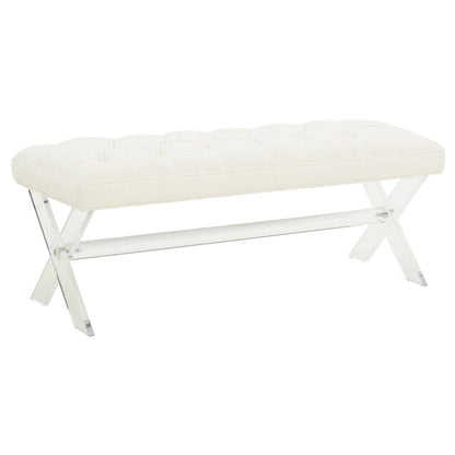 SAFAVIEH Couture Ketevan Tufted Acrylic Bench - 48 x18 x18 . - 48  W x 18  L x 18  H - 48Wx18Dx18H