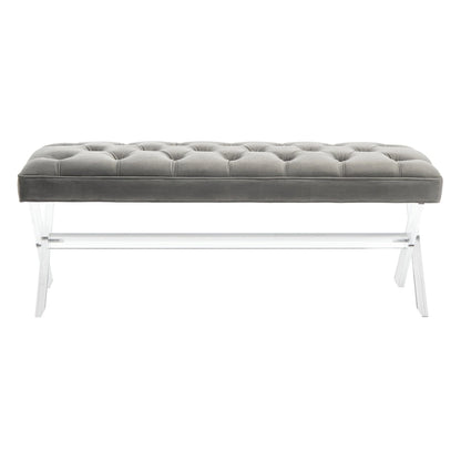 SAFAVIEH Couture Ketevan Tufted Acrylic Bench - 48 x18 x18 . - 48  W x 18  L x 18  H - 48Wx18Dx18H