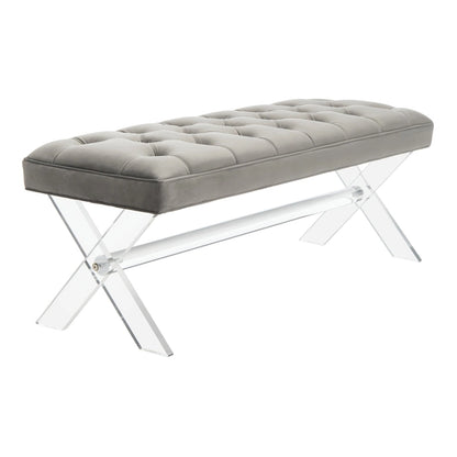 SAFAVIEH Couture Ketevan Tufted Acrylic Bench - 48 x18 x18 . - 48  W x 18  L x 18  H - 48Wx18Dx18H