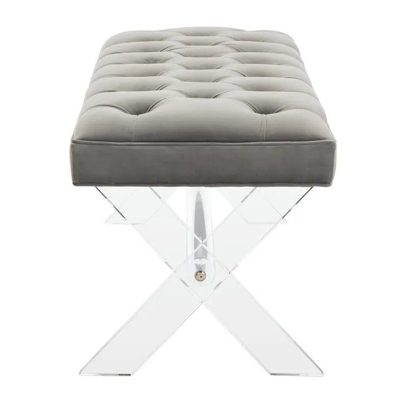 SAFAVIEH Couture Ketevan Tufted Acrylic Bench - 48 x18 x18 . - 48  W x 18  L x 18  H - 48Wx18Dx18H