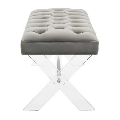 SAFAVIEH Couture Ketevan Tufted Acrylic Bench - 48 x18 x18 . - 48  W x 18  L x 18  H - 48Wx18Dx18H