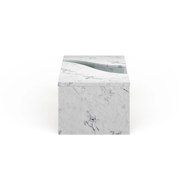 Kobe Modern Faux Marble Veneer Coffee Table with Shelf by Furniture of America