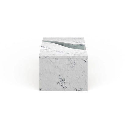 Kobe Modern Faux Marble Veneer Coffee Table with Shelf by Furniture of America