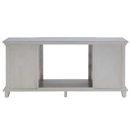 SEI Furniture Mirrored Media TV Stand with Color Changing Fireplace Insert for TV's up to 62