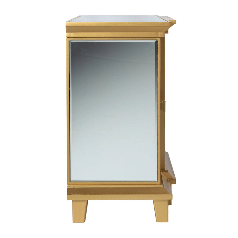 SEI Furniture Mirrored Media TV Stand with Color Changing Fireplace Insert for TV's up to 62
