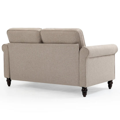 Upholstered Solid Wood Loveseat Sofa - 23.30 x 44.50 x 30.70