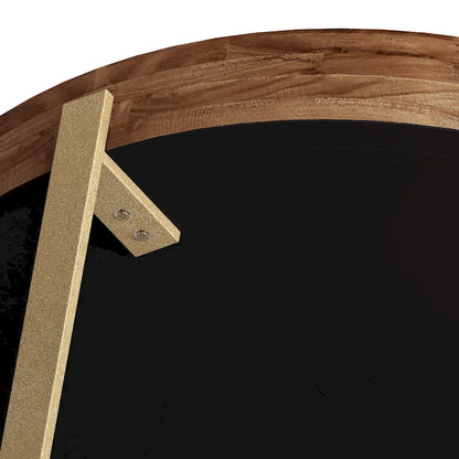 Modern Retro Splicing Round Coffee Table with Cross Legs