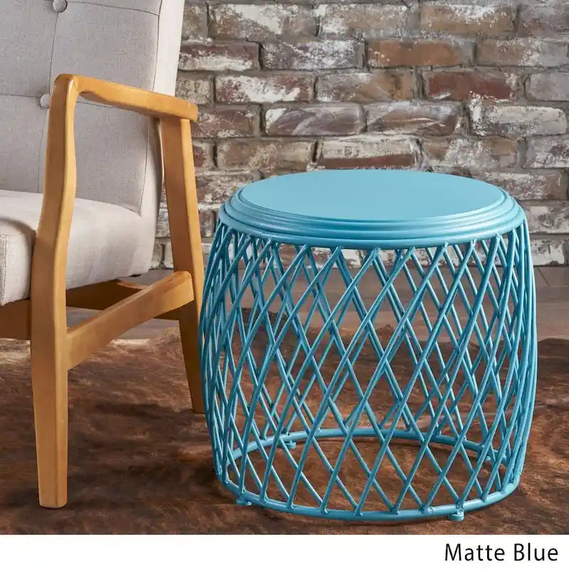 Round Lattice Side Table, 19-inch (48 cm) Diameter