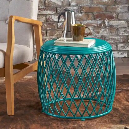 Round Lattice Side Table, 19-inch (48 cm) Diameter