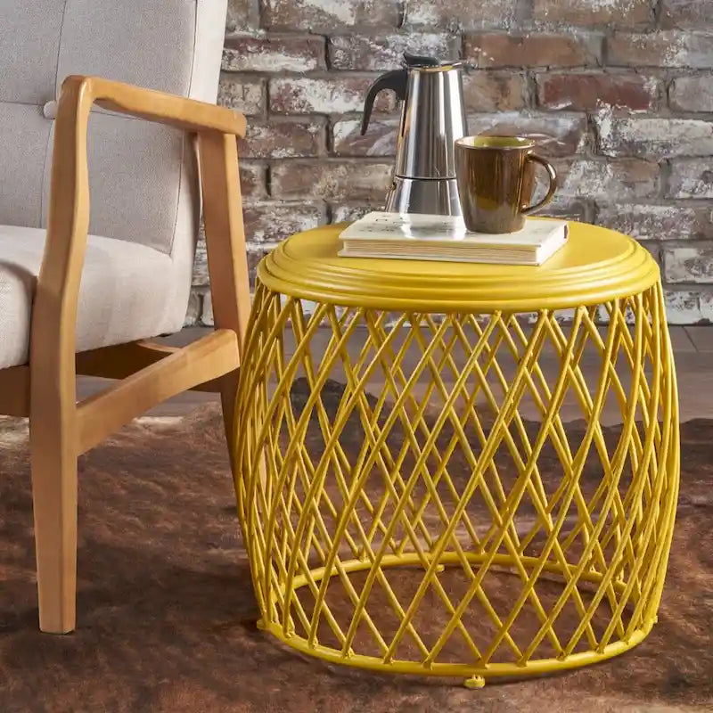 Round Lattice Side Table, 19-inch (48 cm) Diameter