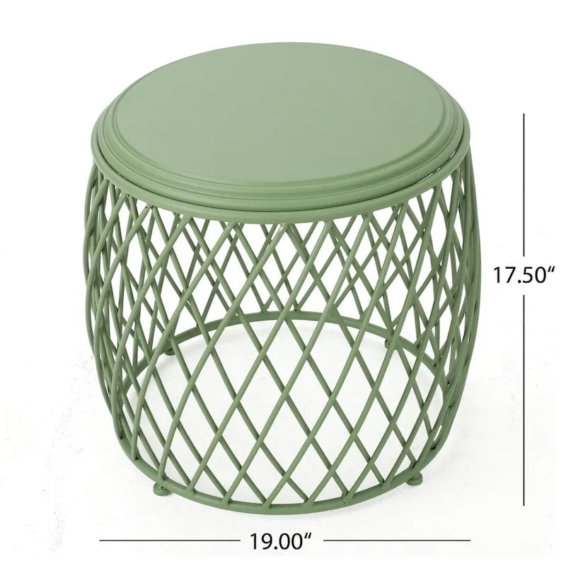 Round Lattice Side Table, 19-inch (48 cm) Diameter