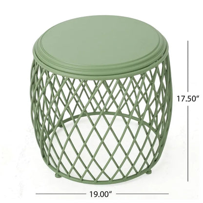 Round Lattice Side Table, 19-inch (48 cm) Diameter