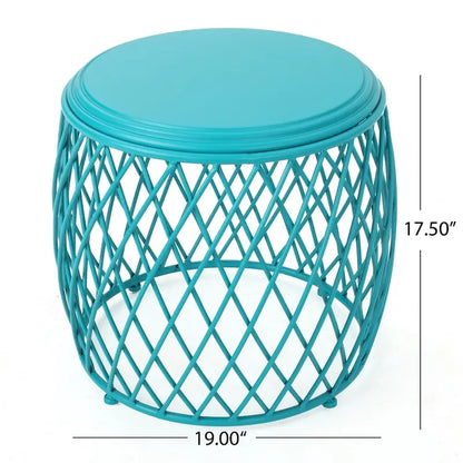 Round Lattice Side Table, 19-inch (48 cm) Diameter