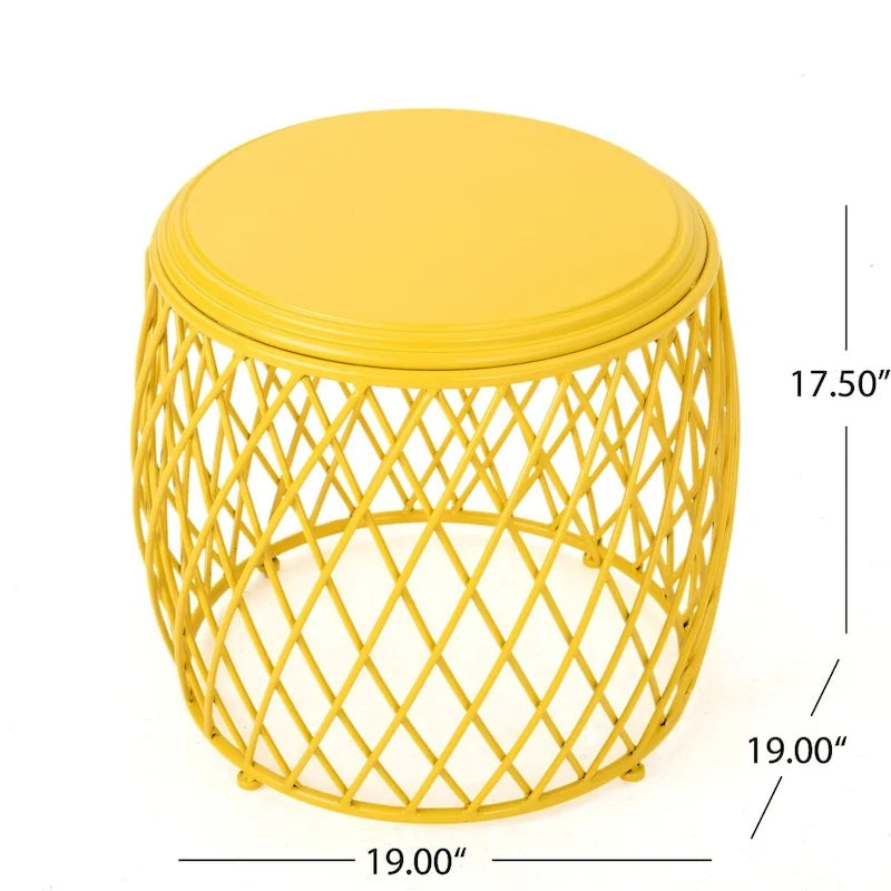 Round Lattice Side Table, 19-inch (48 cm) Diameter
