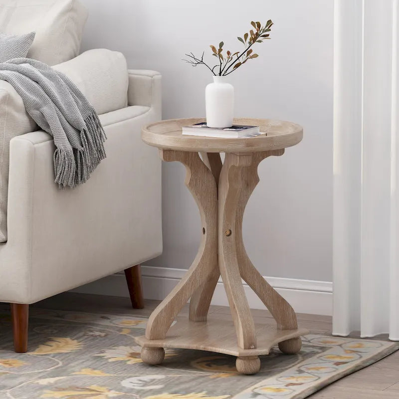 Callao French Country Accent Table with Round Top by Christopher Knight Home