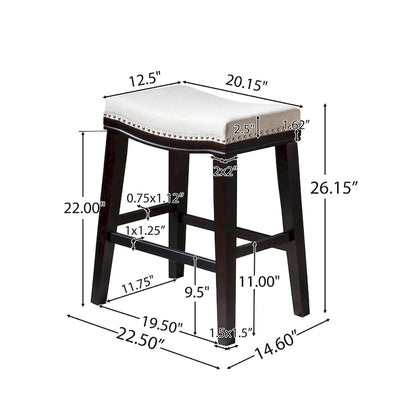Christopher Knight Home Kainu Contemporary Upholstered Saddle Counter Stool with Nailhead Trim (Set of 2)