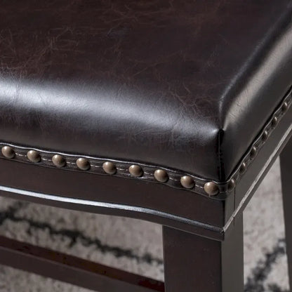Christopher Knight Home Kainu Contemporary Upholstered Saddle Counter Stool with Nailhead Trim (Set of 2)
