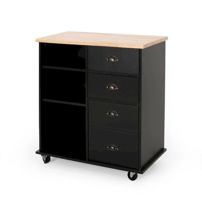 Provence Contemporary Kitchen Cart with Wheels by Christopher Knight Home - 31.50 W x 17.75 D x 34.50 H
