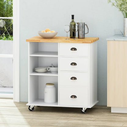 Provence Contemporary Kitchen Cart with Wheels by Christopher Knight Home - 31.50 W x 17.75 D x 34.50 H
