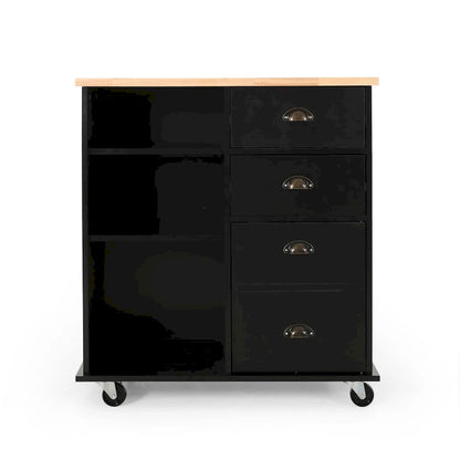 Provence Contemporary Kitchen Cart with Wheels by Christopher Knight Home - 31.50 W x 17.75 D x 34.50 H