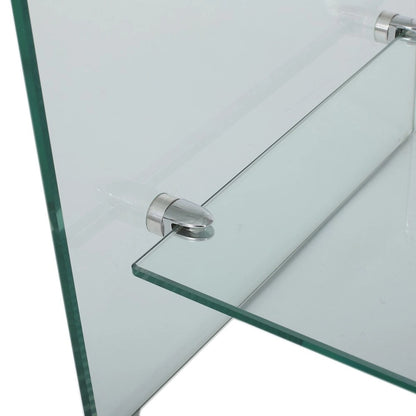 Ramona Glass Entertainment TV Console Stand with Shelf by Christopher Knight Home