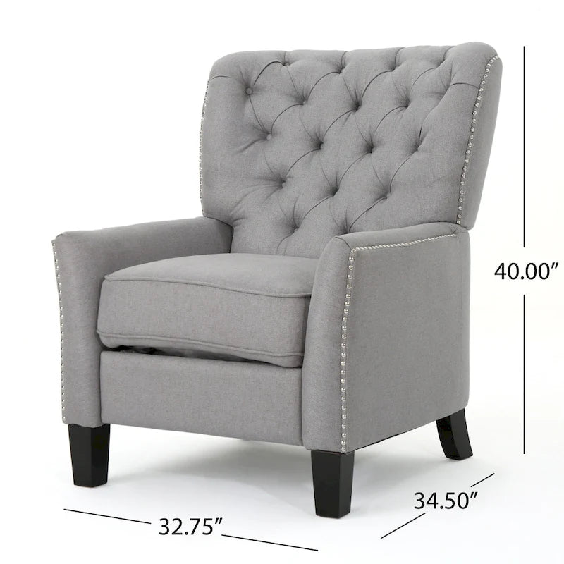 Cerelia Tufted Fabric Recliner by Christopher Knight Home