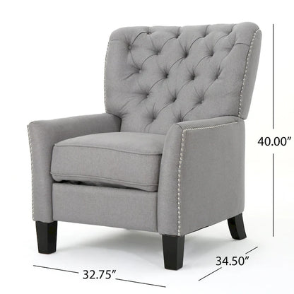 Cerelia Tufted Fabric Recliner by Christopher Knight Home