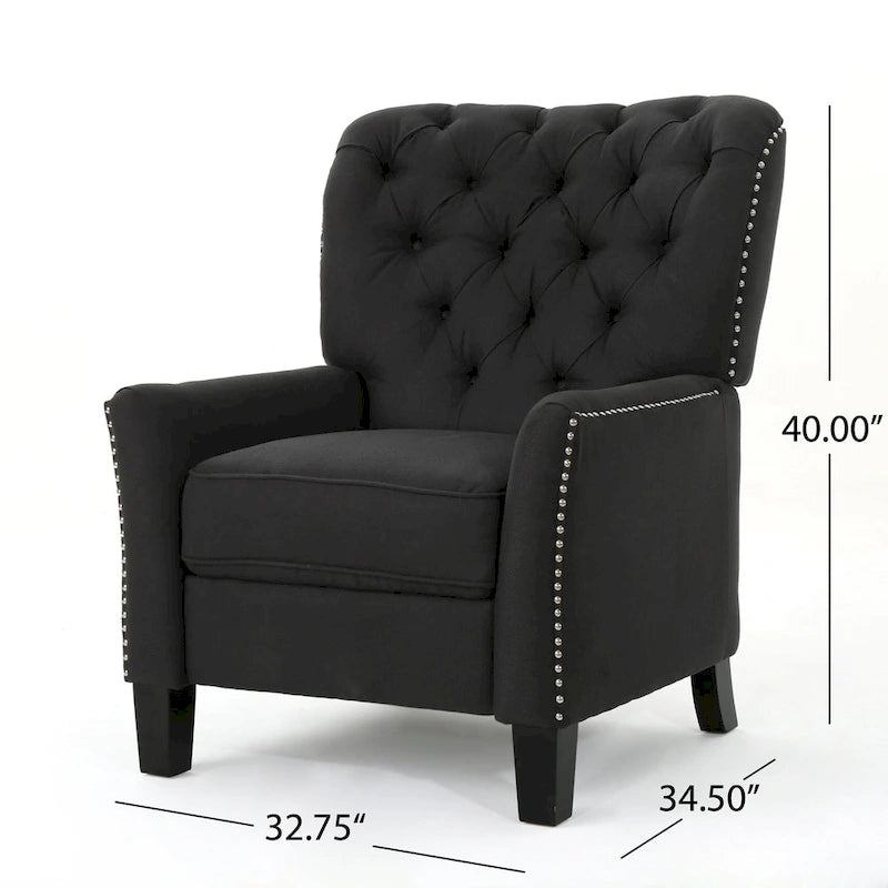 Cerelia Tufted Fabric Recliner by Christopher Knight Home